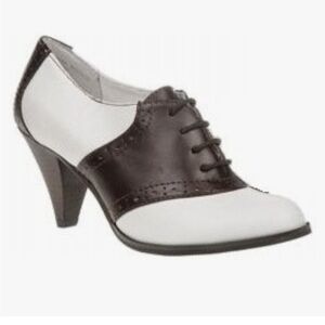 Women’s Classic Black and White Oxfords/Saddleshoes with kitten heel